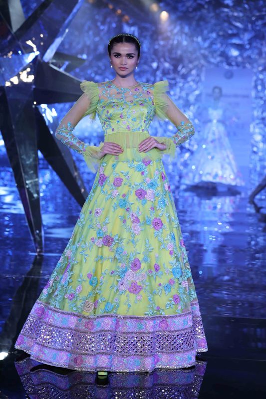 Models walk for Suneet Varma in India Couture Week
