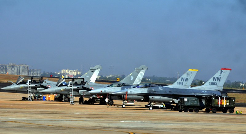 Rafale fighter jet during full dress rehearsal ahead of 12th Edition of Aero India '19 
