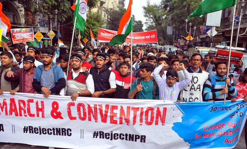 Kolkata: Students stage protest march against NRC, CAA, NPR