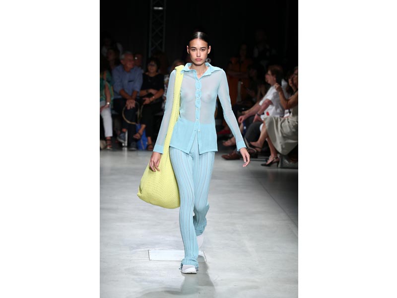 Models walk the ramp for designer Marco Rambaldi at Milan Fashion Week