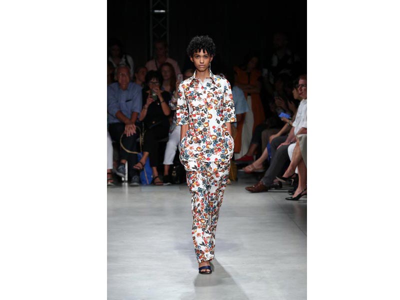 Models walk the ramp for designer Marco Rambaldi at Milan Fashion Week