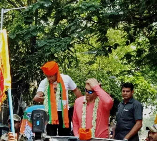 The Great Khali campaigns for BJP in Kolkata