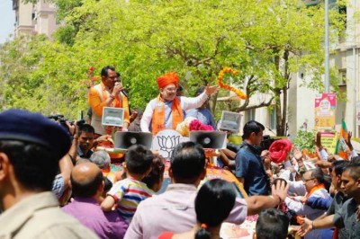 Amit Shah holds Jan Sampark Abhiyan in Ahmedabad