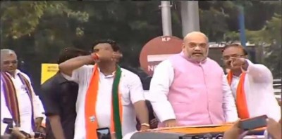 Saffron surge in Kolkata as Amit Shah holds massive BJP roadshow