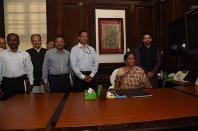 Nirmala Sitharaman takes charge as the Union Minister of Finance & Corporate Affairs