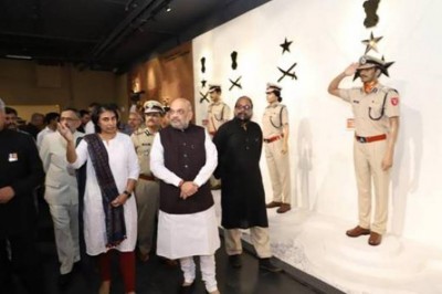Union Home Minister Amit Shah pays homage to martyrs at the National Police Memorial
