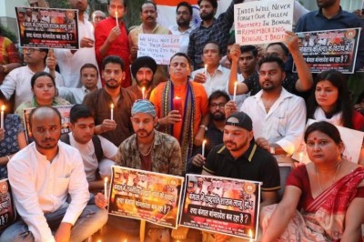 BJP rally in Delhi in memory of members who died in poll violence in Bengal