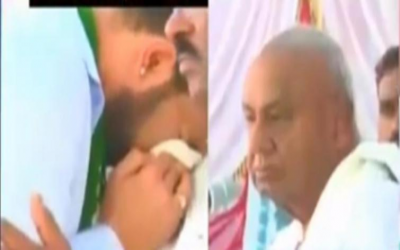 Deve Gowda breaks down in tears over allegations of dynasty politics, BJP calls it drama