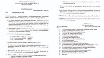 Nagaland government constitutes a Commission for RIIN