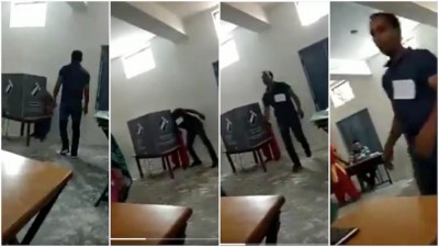 Polling agent in Faridabad near Delhi arrested after video shows him casting ballots for women voters 