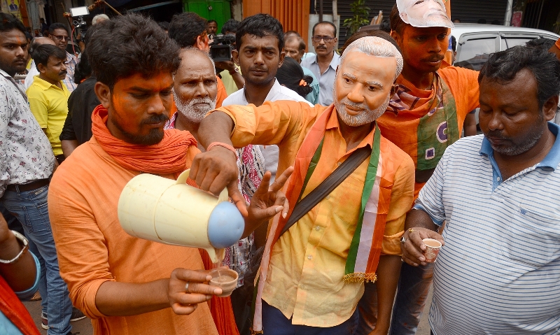 BJP celebrates victory in Kolkata