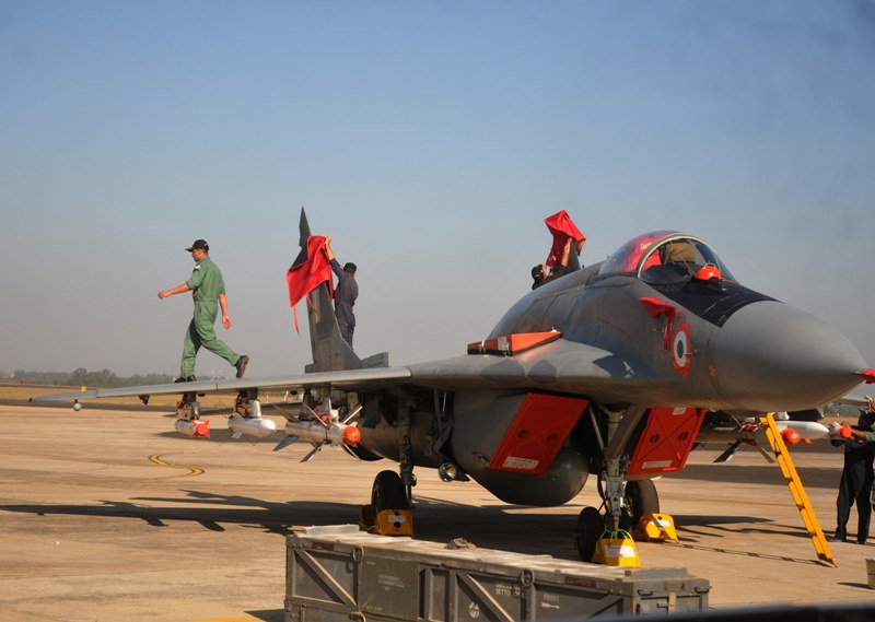 Rafale fighter jet during full dress rehearsal ahead of 12th Edition of Aero India '19 