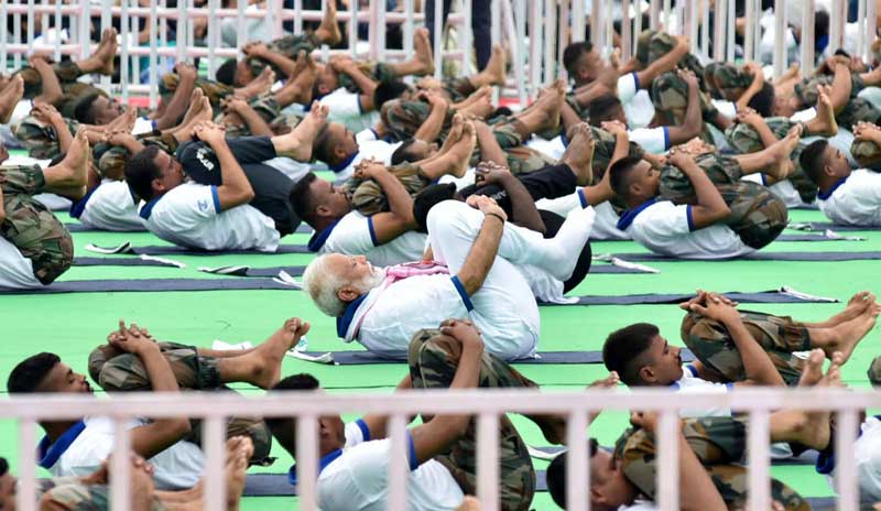 Modi leads International Yoga Day as ministers join him in performing yoga