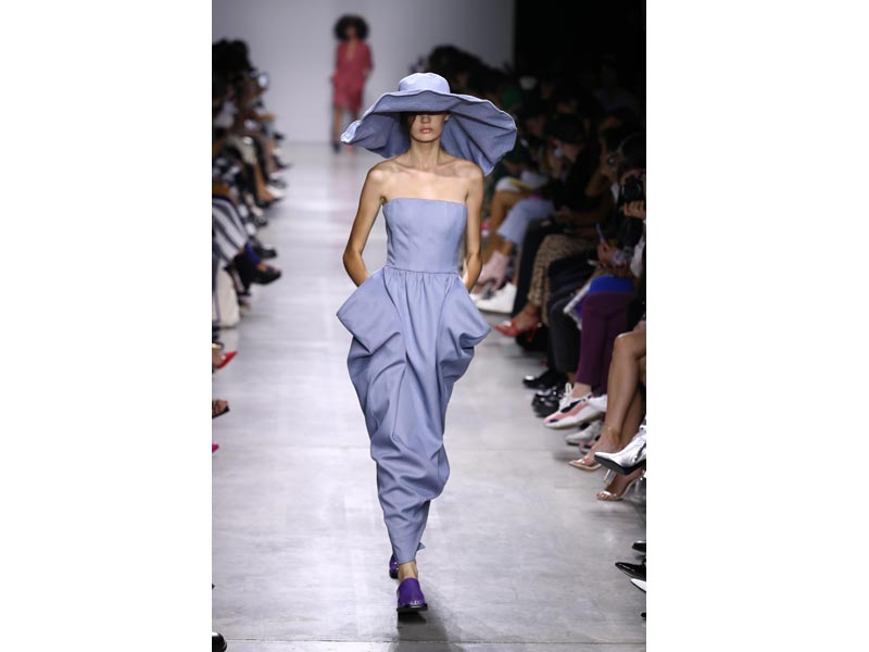 Models walk the ramp for designer Annakiki at Milan Fashion Week