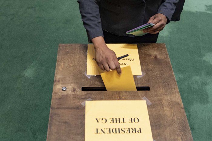 Voting at United Nations General Assembly in New York