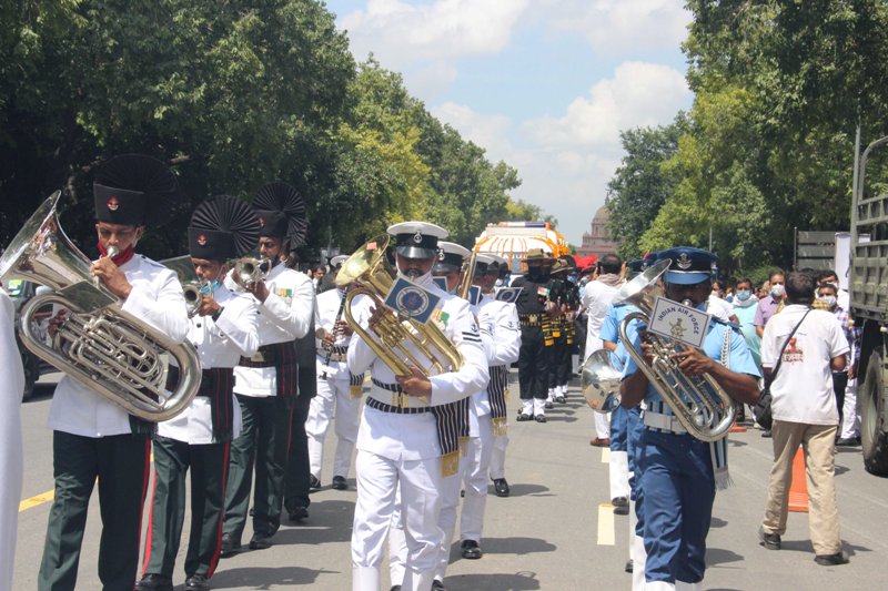 Mortal remains of Pranab Mukherjee at crematorium in New Delhi