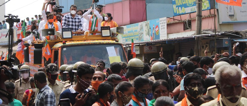 BJP holds roadshow for By-election in Bengaluru