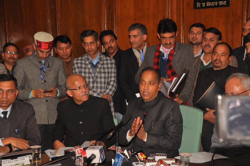 Himachal CM Jai Ram Thakur addresses press conference