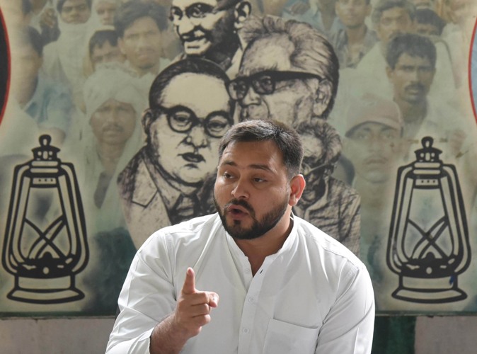 Tejashwi Yadav launches poster Puchh Raha Sara Bihar, Kahan Chhipe Ho Nitish Kumar