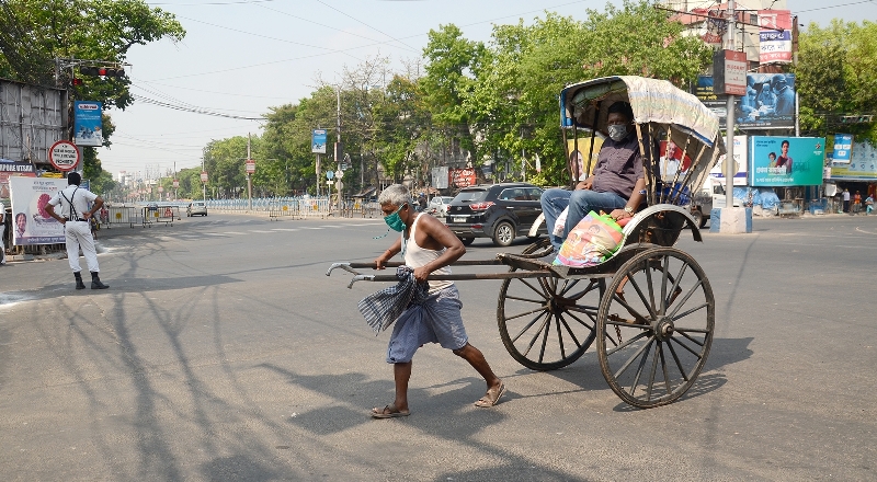 Glimpses of the deserted Kalighat Kali temple premises and other parts of Kolkata