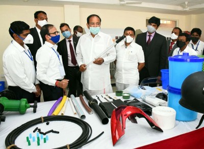 M Venkaiah Naidu interacting with faculty of Central Institute of Petrochemicals Engineering and Technology