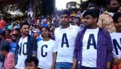 Students wearing 'No CAA', 'No NRC' t-shirts spotted during India-Australia clash in Wankhede