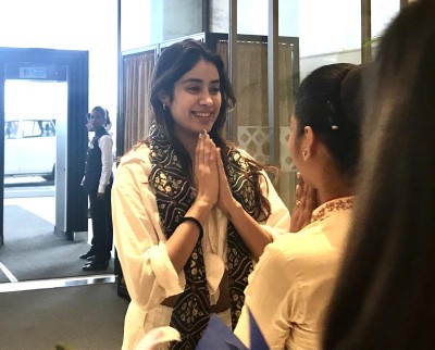 Actress Janhvi Kapoor arrives in Kolkata