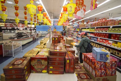 Toronto: A customer wearing a face mask visits a Chinese supermarket