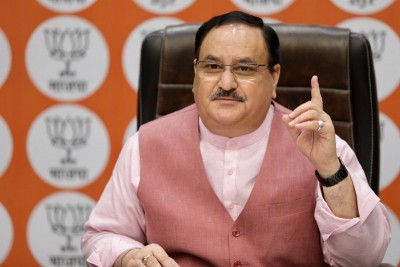 JP Nadda interacts with Assam BJP leaders