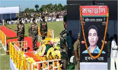 Assam: Last rites of jawan killed in J&K performed