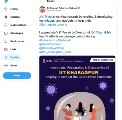 IIT Kharagpur to fund healthcare technology development for COVID-19