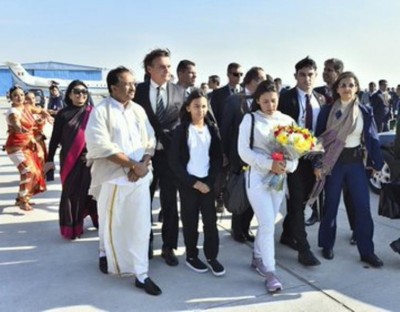 Brazilian President Jair Bolsonaro arrives in India