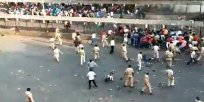 Mumbai: Migrant labourers flood Bandra station, police resort to lathi-charge to bring situation under control  