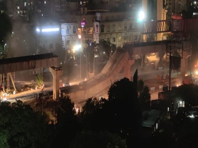 Section of under construction bridge collapses in Gurugram