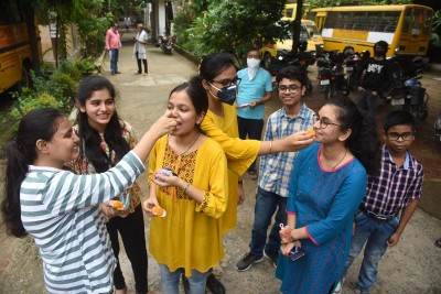 Class 12th students of CBSE board celebrating success