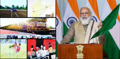 PM Narendra Modi flags off 100th Kisan Rail