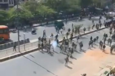 Delhi violence: New video shows police were attacked, pelted with stones