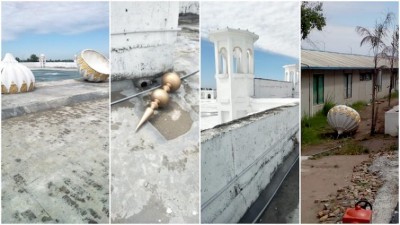 Domes of Kartarpur Sahib Gurudwara built by Pakistan fall after overnight rain within months of construction 