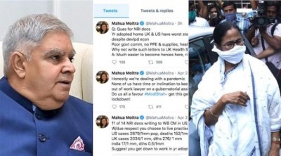 Guv Dhankhar fires fresh salvo at Mamata after TMC MP Mohua Moitra calls out NRI docs' concern over Covid-19 