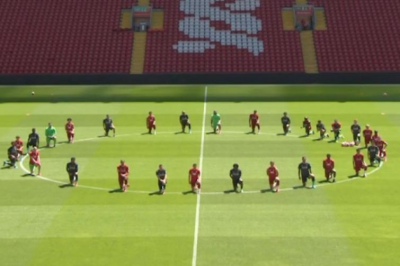 George Floyd death: Liverpool footballers kneel to support #BlackLivesMatter movement