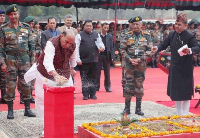 Rajnath Singh lays foundation stone of Thal Sena Bhawan at Delhi Cantt