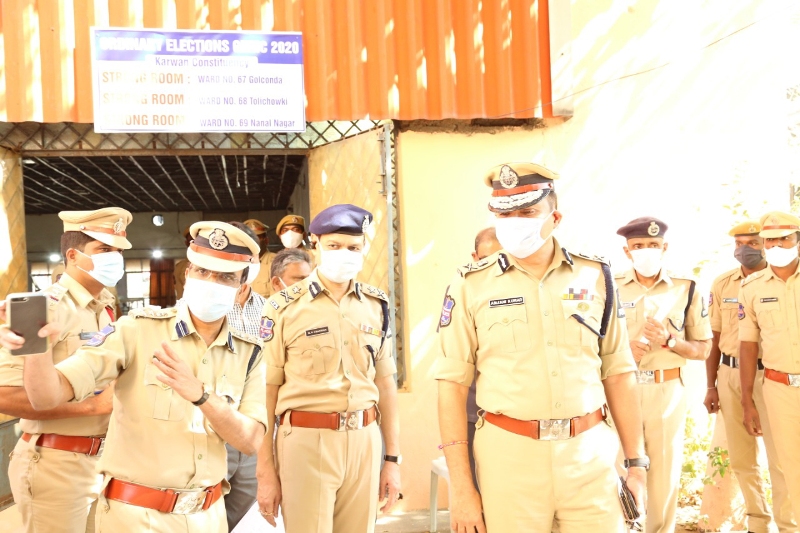 Hyderabad City Police Commissioner Anjani Kumar, along with the concerned Nodal Officers, GHMC Officials inspect GHMC election