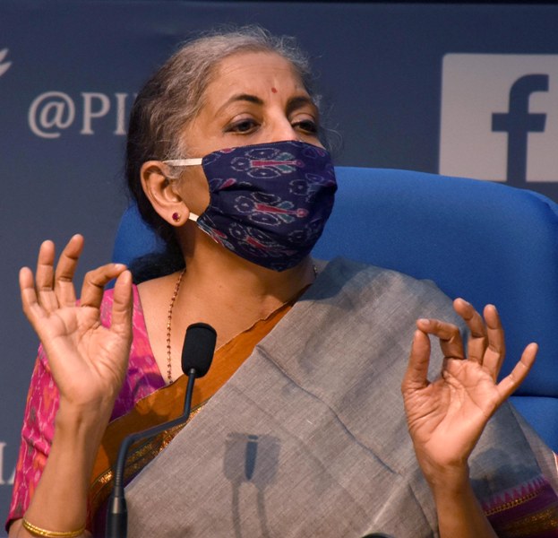 Finance Minister Nirmala Sitharaman addresses press conference