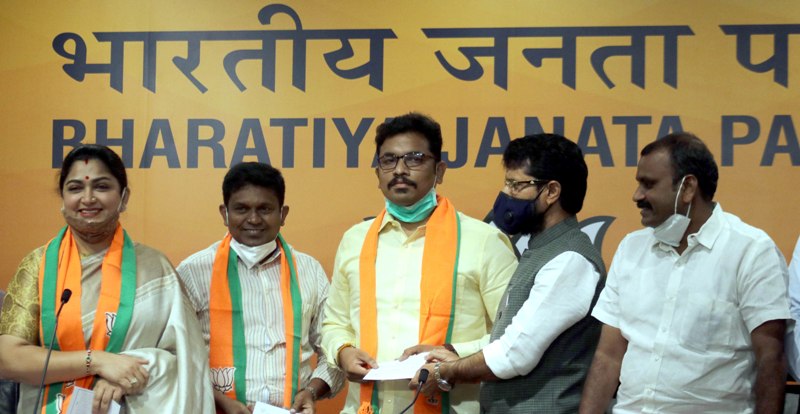 Tamil politician Khushbu Sundar joins BJP after quitting Congress