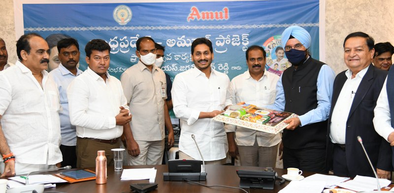 Andhra Pradesh CM Y S Jagan Mohan Reddy inspects Amul Dairy Cooling plant model state Secretariat in Amaravathi