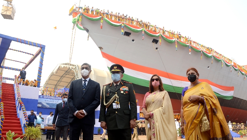 GRSE built first Project 17A stealth frigate ship 'Himgiri' launched in Kolkata