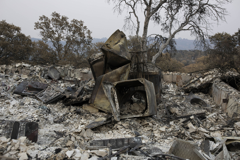 Wildfire at Vacaville in Northern California