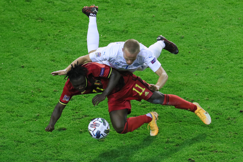 UEFA Nations League football match between Ireland, Belgium taking place
