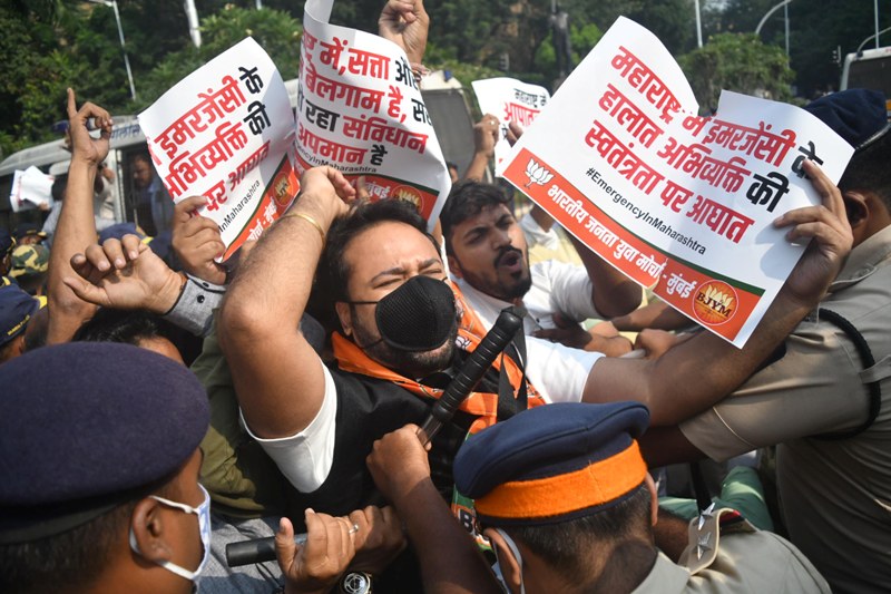 BJP protests against Arnab Goswami’s arrest