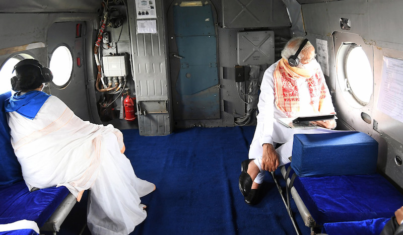 PM Modi surveys Cyclone Amphan impact with West Bengal CM Mamata Banerjee 
